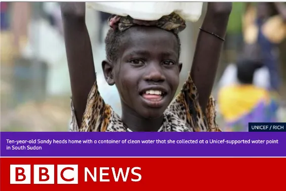 bbc news headline with image of child