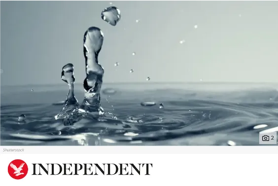 Independent headline with water splash